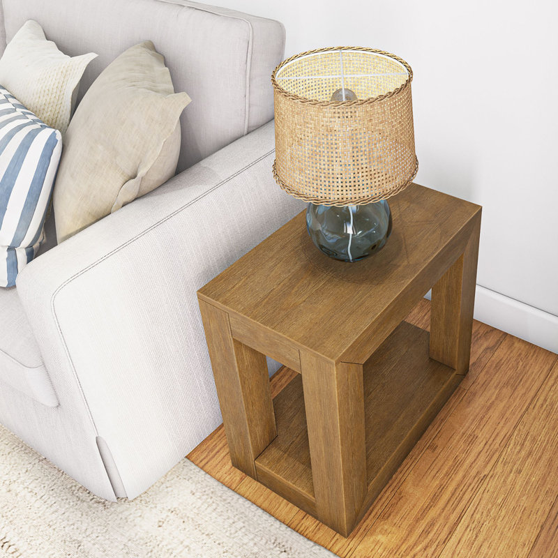 Dedie Solid Wood End Table, Pecan