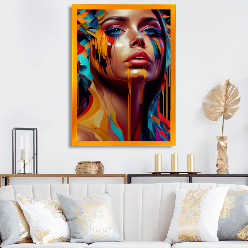 «Vibrant Creative Woman Portrait VII», impression sur toile, H 40 po x l 30 po x P 1,5 po