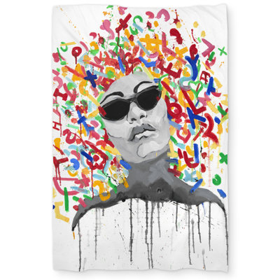 Woman Street Art Pop Retro Blue Duvet Cover | Home Decor