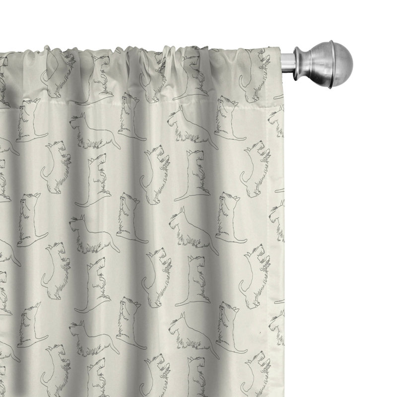 Scottie Dog Semi-Sheer Rod Pocket Sliding Panel, 28" x 95"