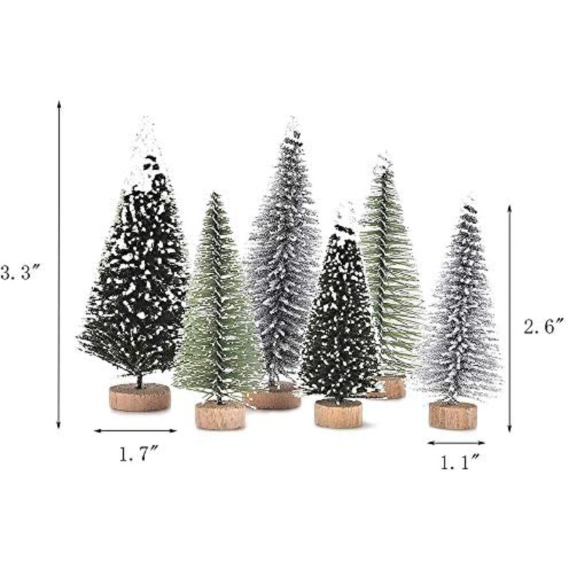 Mini sapin de Noël artificiel 20 pouces avec flocons de neige, pommes de pin, grappes de baies et branches givrées pour les décorations des Fêtes