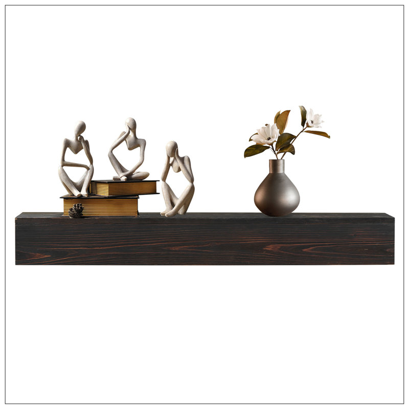 Manteau de cheminée en bois rustique, tablette murale et flottante pour la décoration intérieure, H 6 po x l 48 po x P 9 po