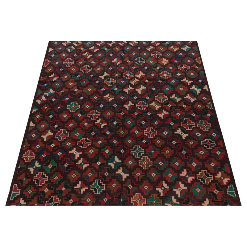 Hand Knotted Wool Area Rug in Brown