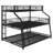 Triple Bunk Bed With Long And Short Ladder And Full-Length Guardrails