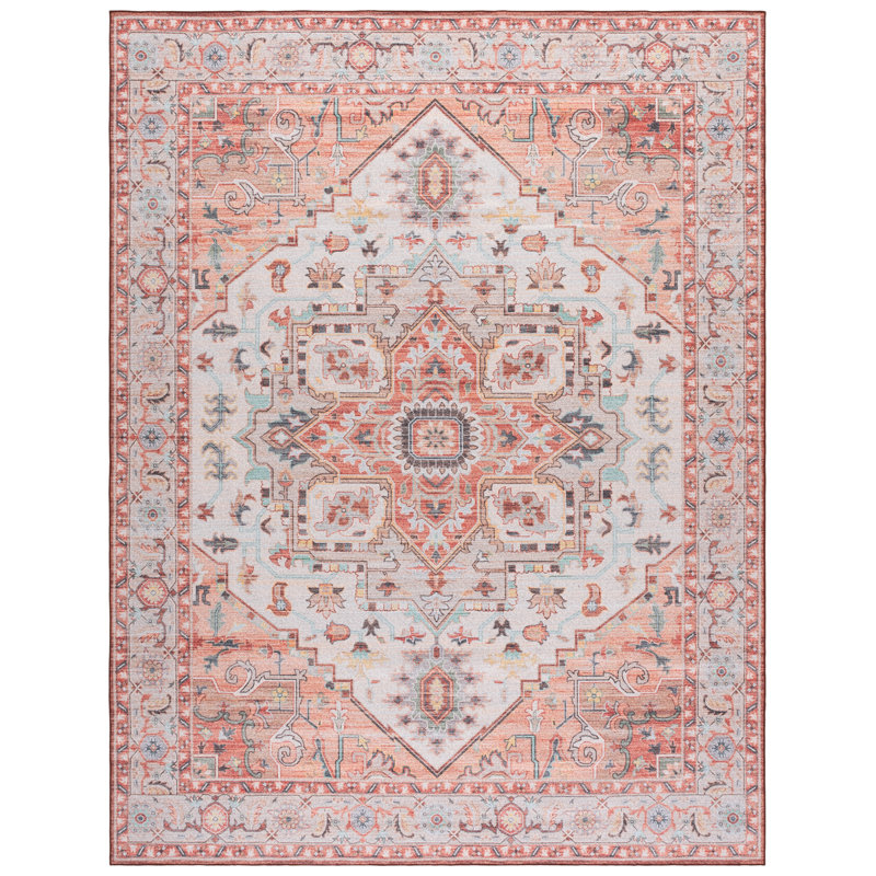 Tapis rouge clair / beige Arizona 913, Rectangle 8 pi x 10 pi