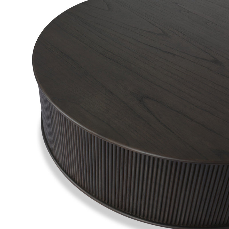 Ona Coffee Table-Amber Mindi Veneer, Smoked Black Mindi