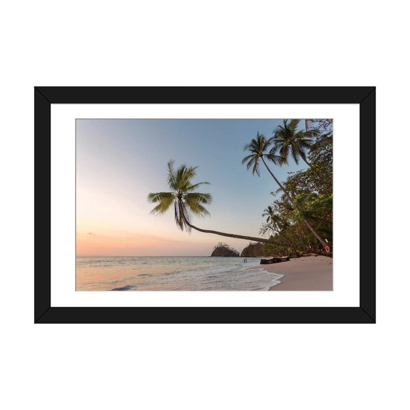 «Sunset On Tropical Beach, Costa Rica» par Matteo Colombo, impression sur toile, H 16 po x l 24 po x P 1 po, Blanc