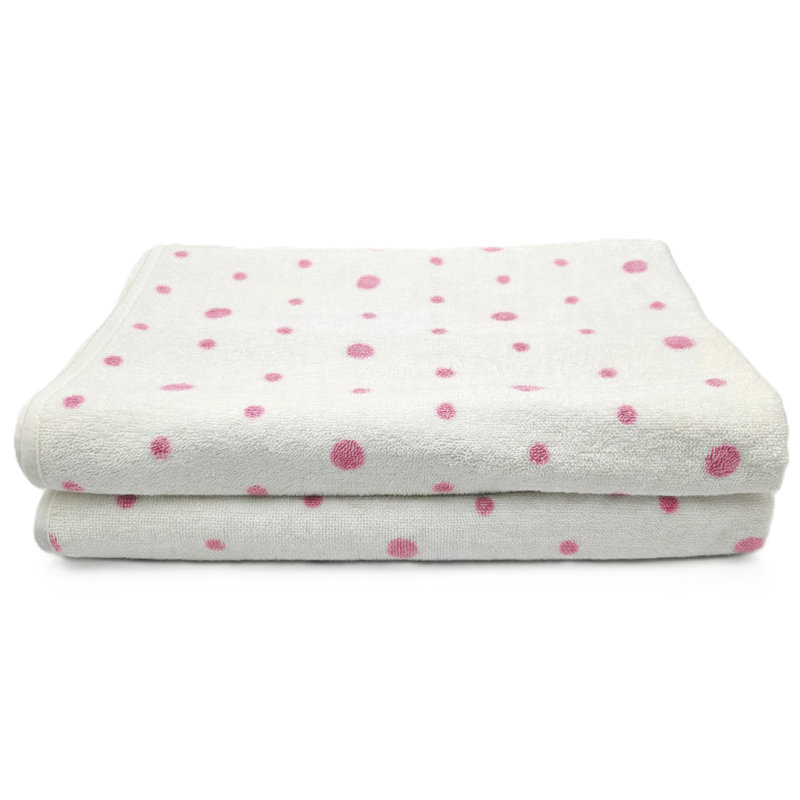 Whimsical Dots Bath Sheets, Pink