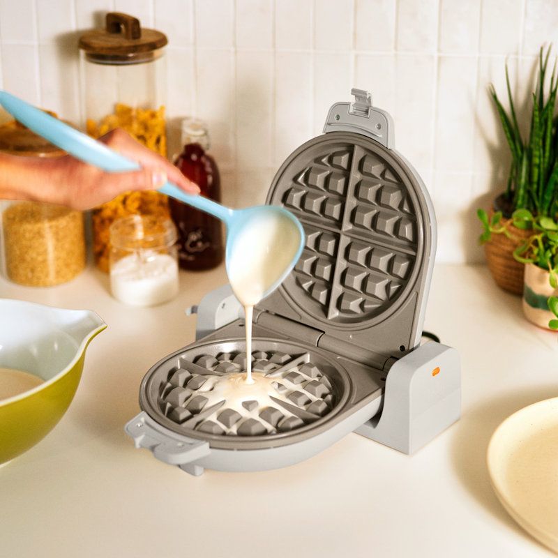 Bella Flip-N-Store Ceramic Waffle Maker, Oatmilk