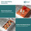 Évier de cuisine encastré 33 po x 19 po x 10 po encastré à cuve simple en acier inoxydable calibre 16