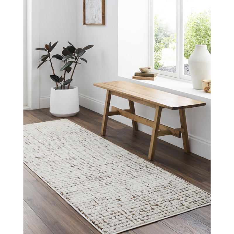Our PNW Home x Livabliss Boho Scandi High Pile Ivory Brown Area Rug, Runner 2'8" x 10'