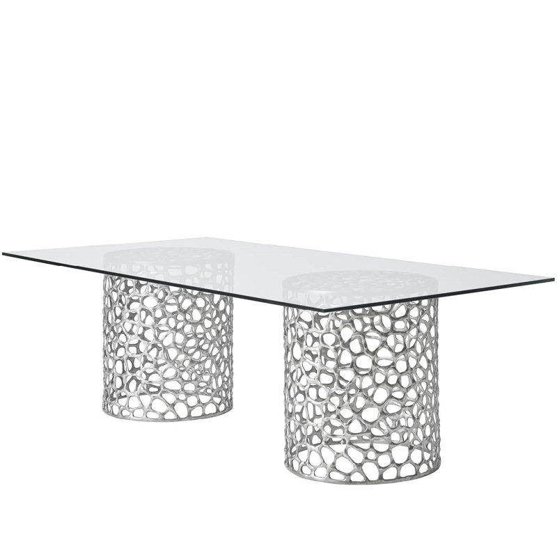 Oasis Glass Dining Table, Gray