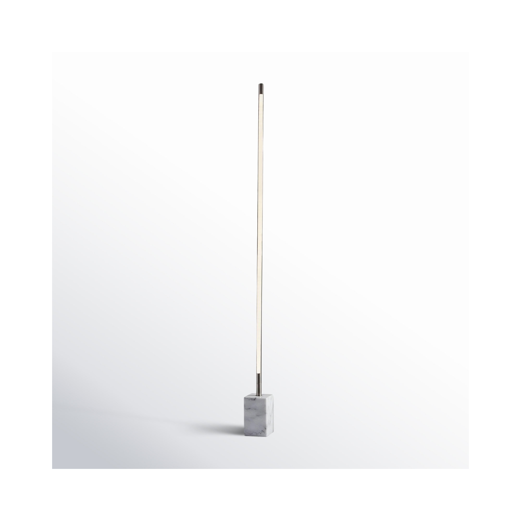 Ericson 65'' Dimmable Floor Lamp, Brushed Steel/White Marble