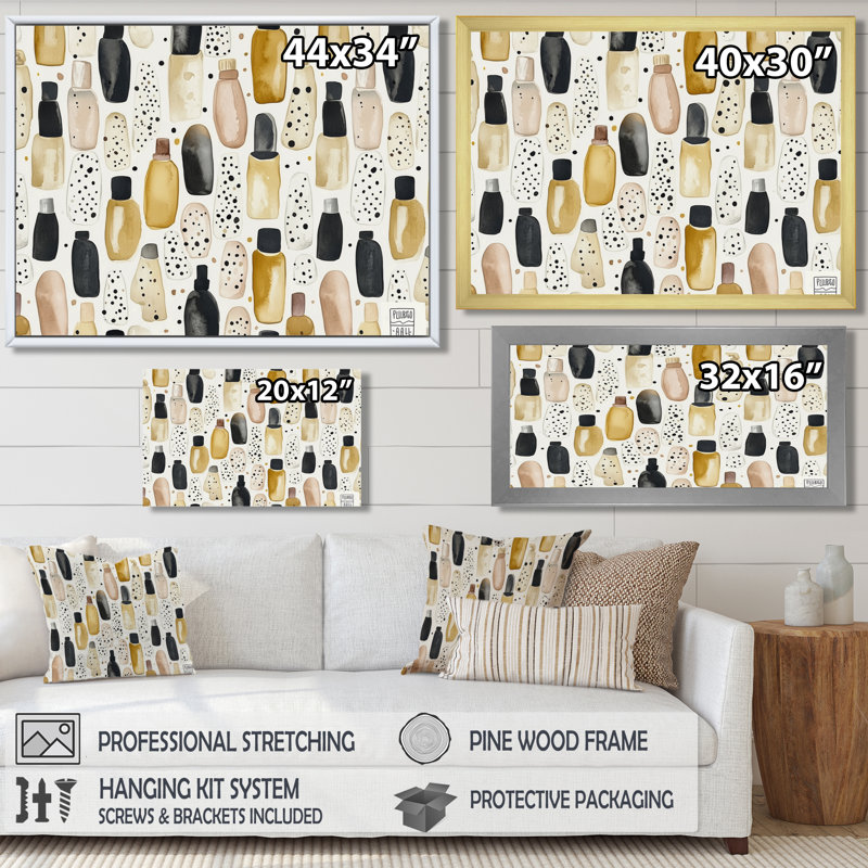 Impression sur toile Boho Bathries - beige et brun II, H 12 po x l 20 po, Toile tendue, Ne s’applique pas