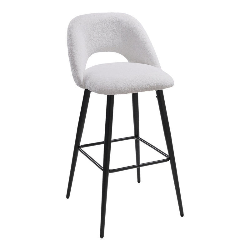 Milda Upholstered Counter Stool with Metal Frame
