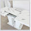 Table de salle à manger extensible pour 6-10, table de cuisine extensible en faux marbre blanc moderne avec base à double colonne, grande table de salle à manger rectangulaire