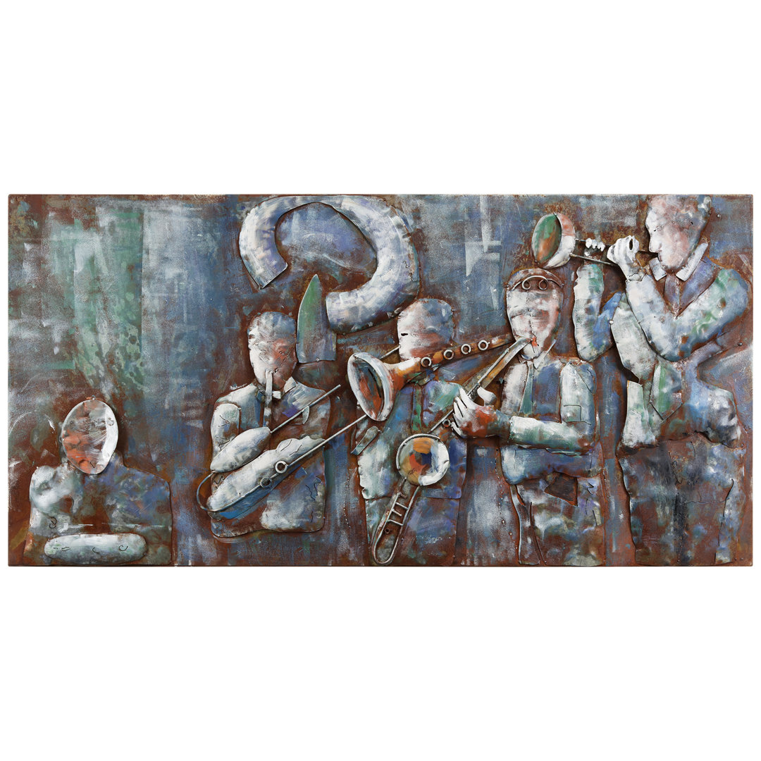 "Jazz Band" Iron Hand Painted 3D Wall Art Empire Art Direct