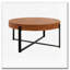 Table basse ronde, plateau en bois de sapin avec pieds en croix dorés-2040632669-2040632640