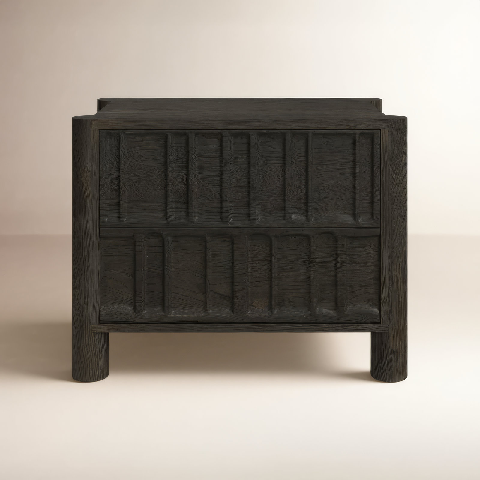 Gelsey Solid Wood 32" Nightstand, Black