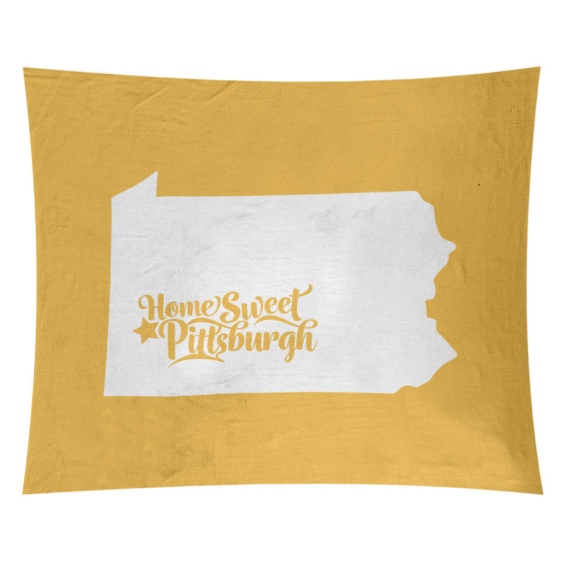 Tapisserie de Pittsburgh en Pennsylvanie, H 27,5 po x l 37,5 po, Jaune