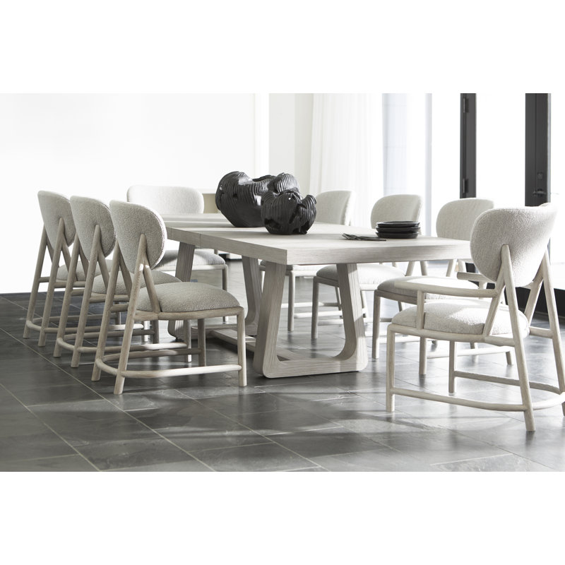 Gray Upholstered Wood Arm Chair with Curved Back