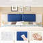 Très grand cadre de lit plateforme tapissier très grand, bleu et gris, coins arrondis, tablettes latérales pour les articles, expérience de confort semblable au nuage, coussins en cuir souple, conception à blocs de couleur, pu