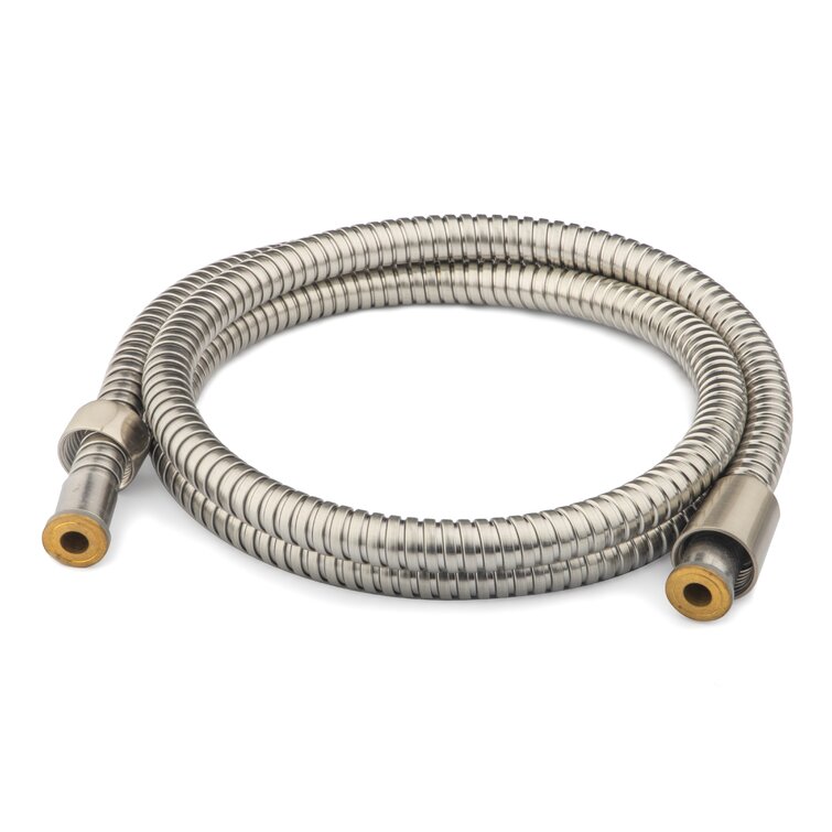 Ana Bath S22448BNWF Extra Long and Flexible 96 inch Stainless Steel Shower Hose with 2 Anti-Twist Brass Nuts Finish: Brushed Nickel