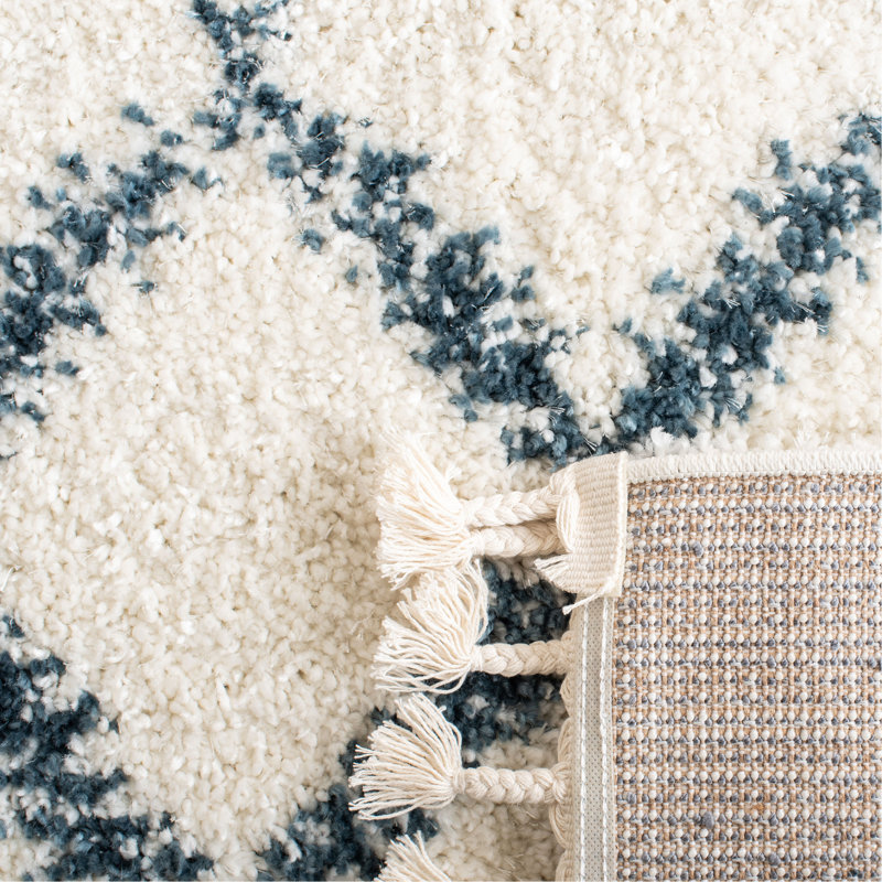 Triplett Fringe Shag Performance Geometric Rug, Runner 2'2" x 8'