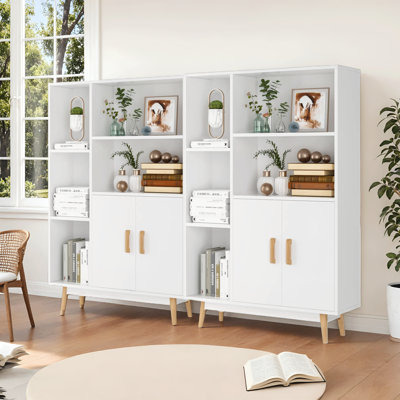 West Wick 46.85" H Accent Cabinet With 5 Open Shelves(Set of 2)