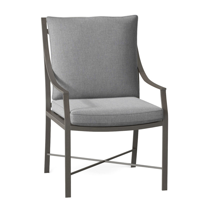 Monaco Patio Dining Armchair with Cushions, Welt, Slate Gray, Verona Mist