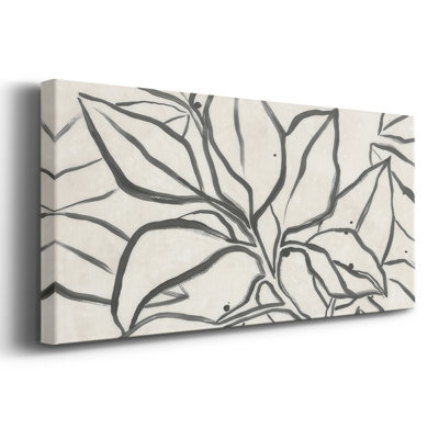 Parchment Brush Branch I- Gallery Wrapped Canvas -Ready to Hang