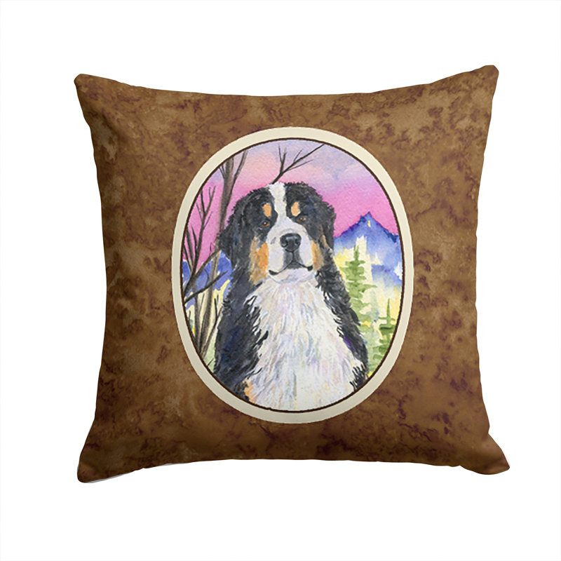 Coussin intérieur/extérieur brun carré chien
