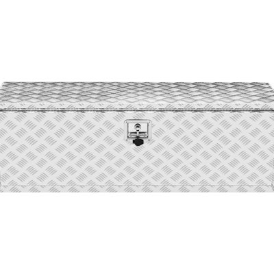 48"17"18" Aluminum Diamond Plate Tool Box With Lock And Keys, Waterproof Design For Truck, Van, Trailer Storage, Organize Your Tools Heavy Duty Truck Storage Box, 48"17"18", Waterproof, Lockable,