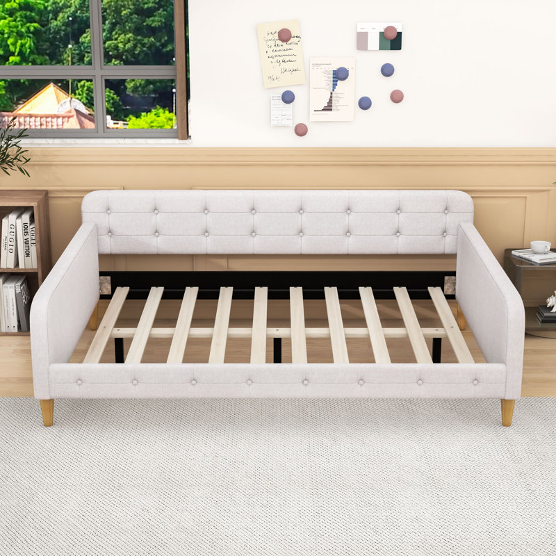 Kimery Upholstered Dayed with Slats, Full/Double, Beige