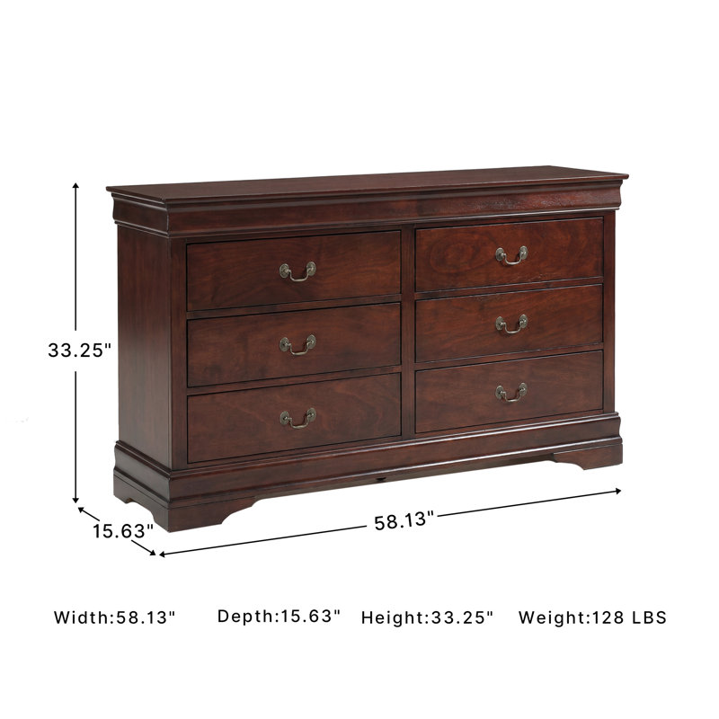 Brandenn 58.13'' W 6 - Drawer Dresser
