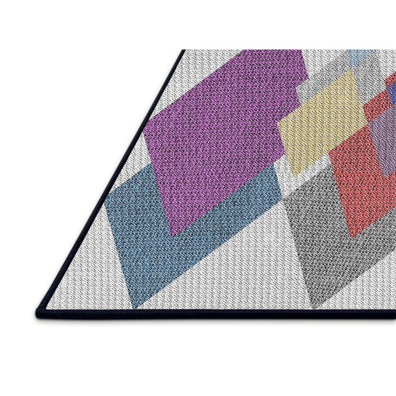 Tapis géométrique gris / rose, Rectangle 8 pi x 12 pi