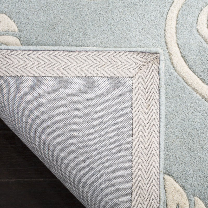 Candelo Hand Tufted Wool And Viscose Floral Rug, Rectangle 2' x 3'