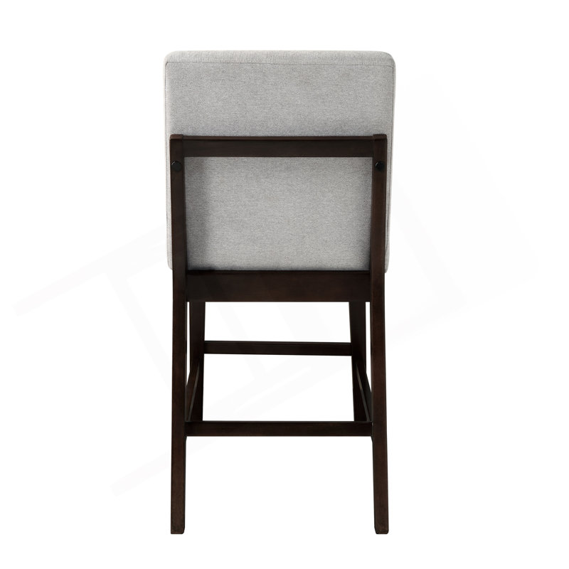 Ensemble de chaises à hauteur de comptoir Edwyn en lin et espresso gris (ensemble de 2)