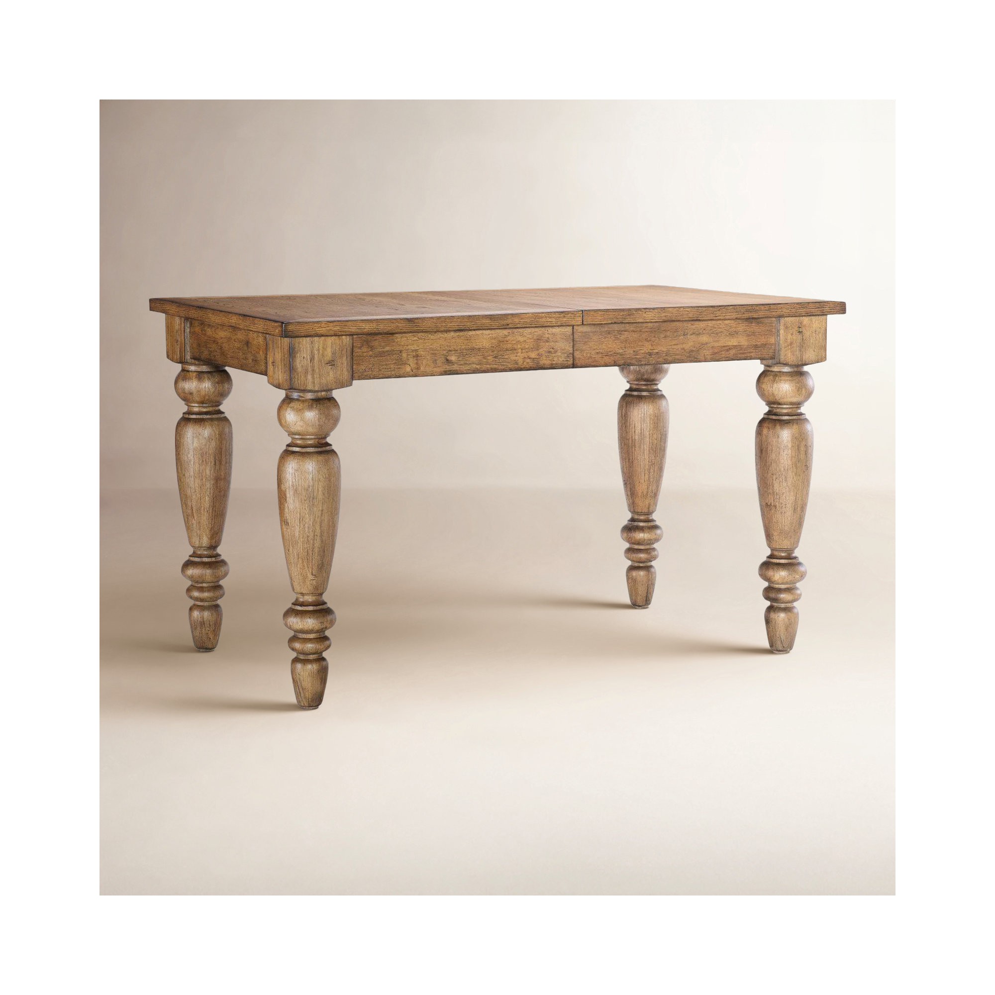 Country Living Extendable Dining Table, Brown, 36"H x 60"L x 36"W