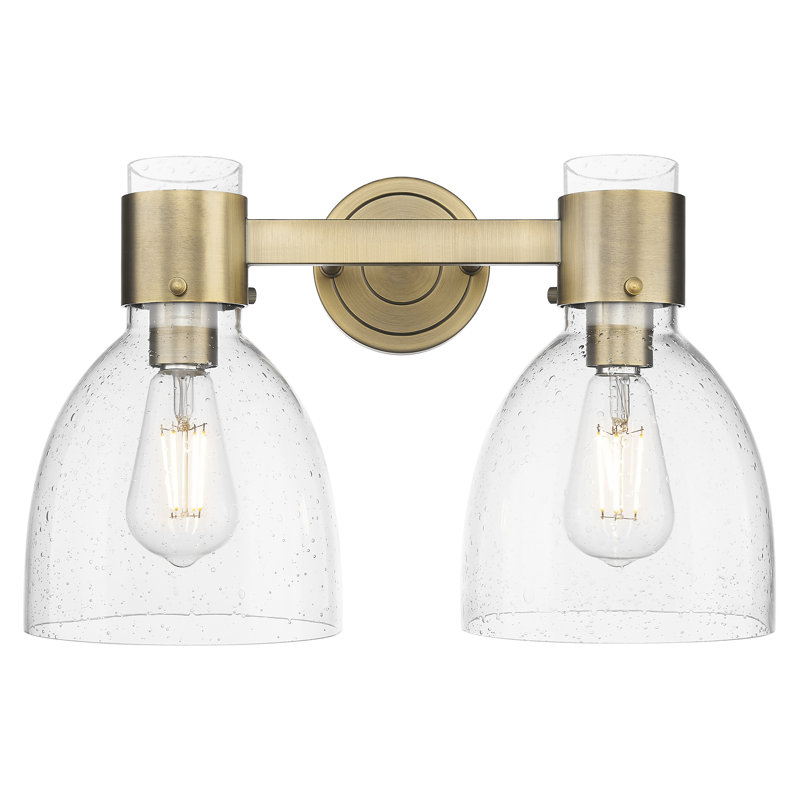Downtown Urban - Lawton Bell - Éclairage pour meuble-lavabo mural 2 lumières 16 po - Éclairage pour meuble-lavabo, Grainé