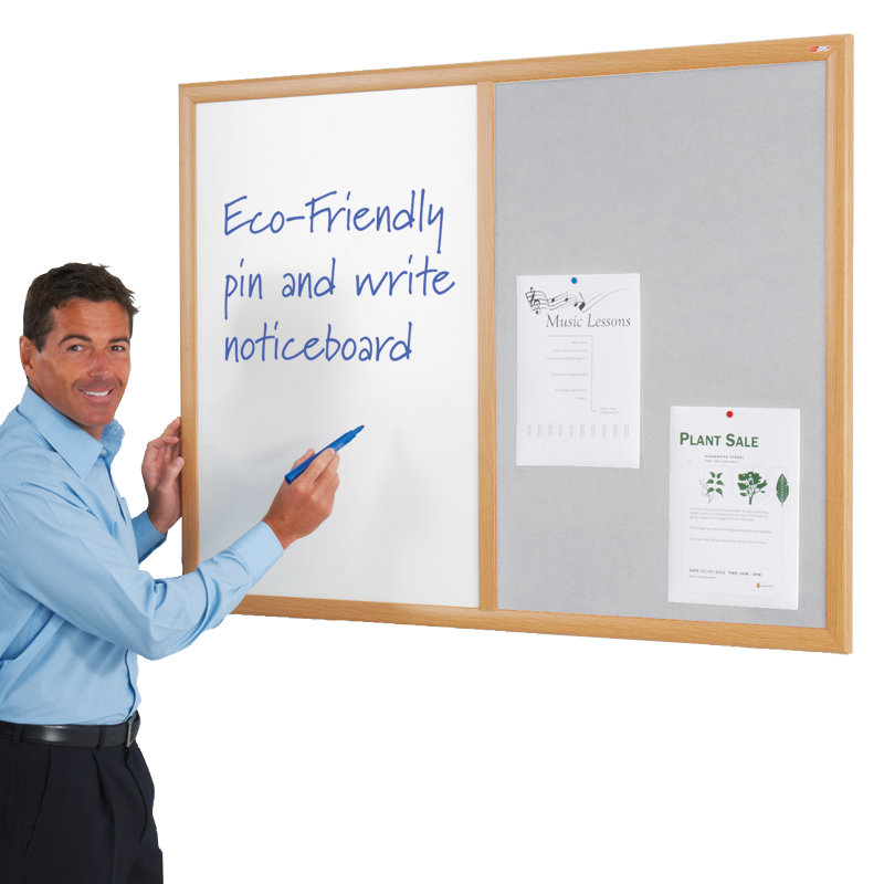 Wall Mounted Combination Board, Grey, 60 cm H x 90 cm W