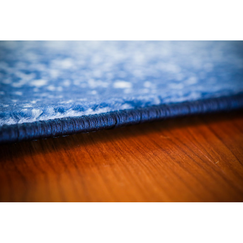 Tapis de zone bleu abstrait, Rectangle 3 pi 9 po x 5 pi 4 po