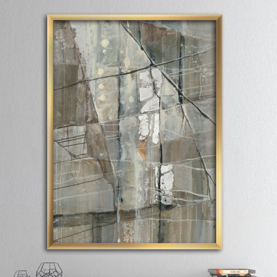 " Silver And Beige Abstract Waterpainting "