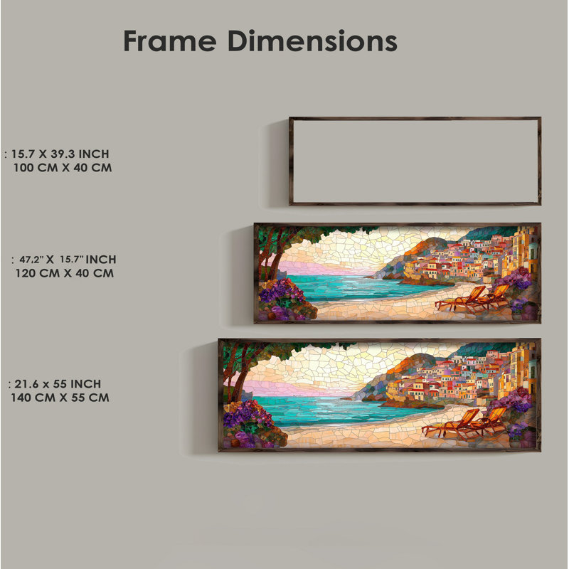 Élégante peinture décorative en panneau de fibres à densité moyenne, 15,7 x 47,2 x 0,1 pouces | 100% panneau de fibres à densité moyenne avec épaisseur de 3 mm, cadre 100% bois de pin | Œuvre d'art imprimé UV pour la décoration intérieure, le salon, le bureau, l'esthétique moderne