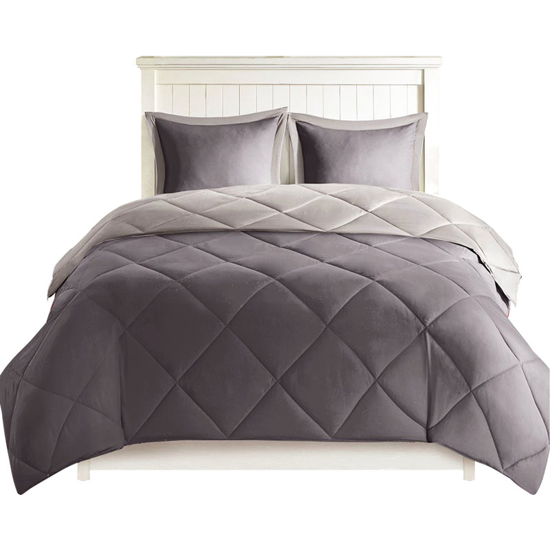 Grey 3m Comforter For King - , 2 Pillow Shams, Soft Reversible Warm