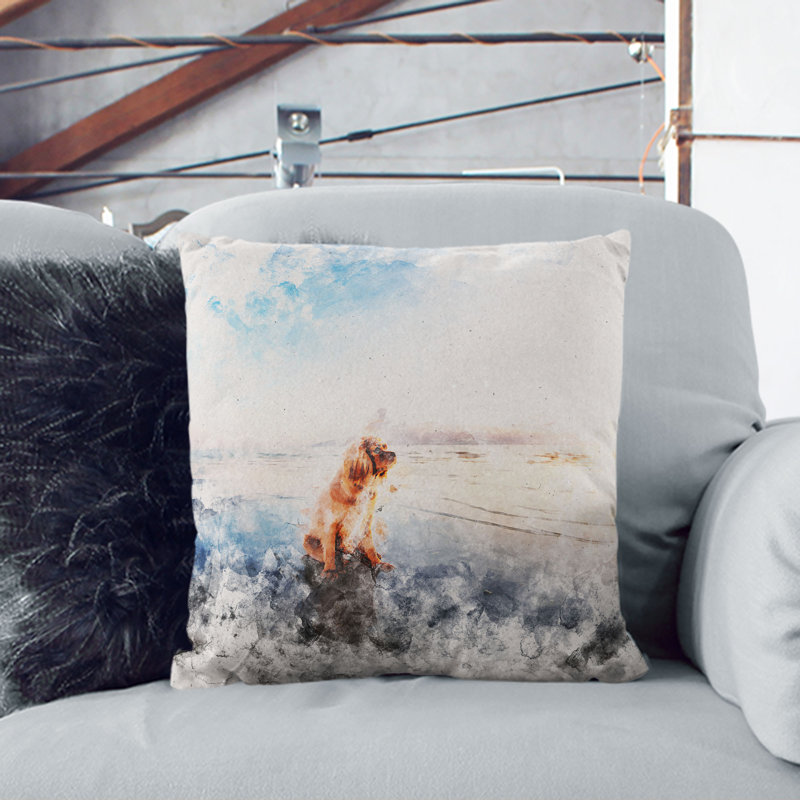 Square Throw Cushion, 40cm H x 40cm W x 15cm D