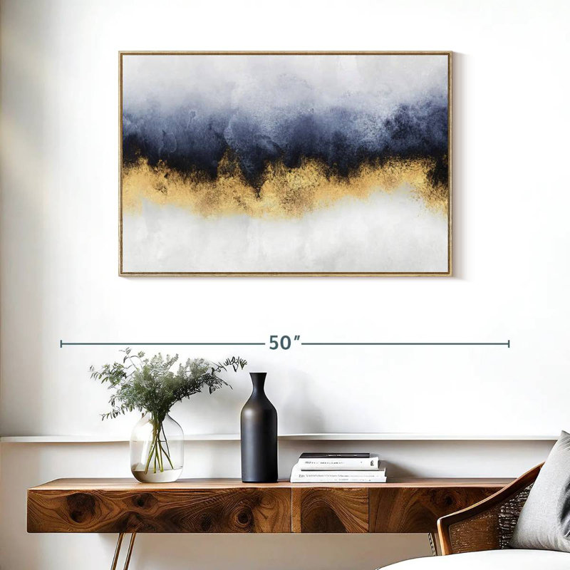 Ciel I, Cadre flottant en bois naturel, 37 po x 25 po