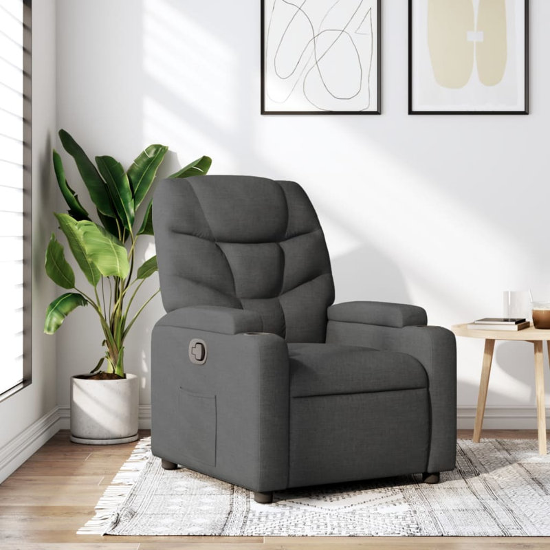  Fauteuil inclinable de massage en tissu, dossier et repose-pieds réglables
