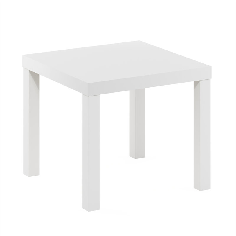 Kincer Square Side End Table, White