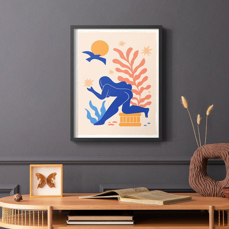 Matisse CDLXI, reproduction encadrée - bois massif, Cadre simple noir, H 14 po x l 11 po
